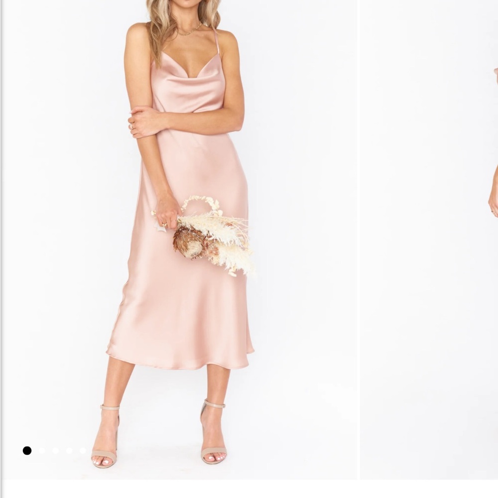 Show Me Your Mumu Pink Satin Slip Dress-Worn Once